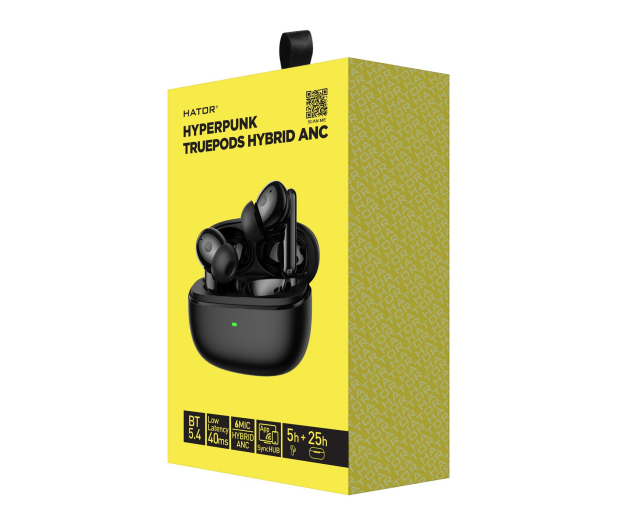 HATOR Hyperpunk Truepods Hybrid ANC (czarne) HTA431 - 1335970 - zdjęcie 5